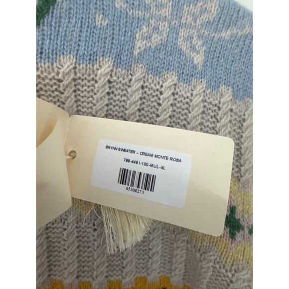 DOEN Brynn Fair Isle Cream Monte Rosa Recycled Cashmere Sweater - XL NWT - Picture 5 of 11